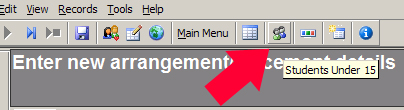Click the Under 15 Students Icon on the Toolbar